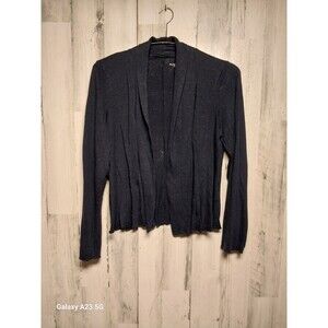 Eileen Fisher Cardigan Sweater Medium Open Front Navy Blue Women’s Linen